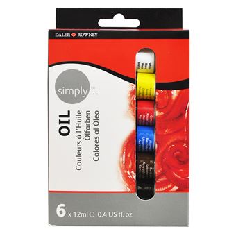 Caixa de 6 Tintas de Óleo Daler-Rowney Simply | 12 ml - 1
