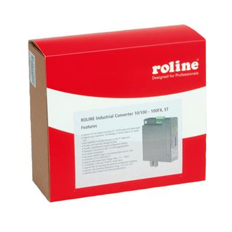 Conversor de Rede de Média ROLINE Industrial Converter 10/100Base-T - Multimode Optical Fiber, ST - 1