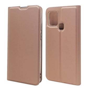 Capa Magunivers Pu Adsorção Magnética com Suporte e Suporte de Cartão Ouro Rosa para Samsung Galaxy A21S