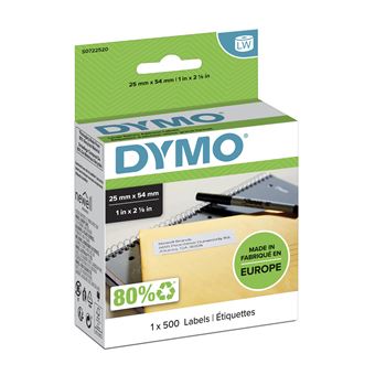 Etiqueta para Impressão DYMO LW - Etiquetas de endereço de devolução grandes - 25 x 54 mm - S0722520 | Branco - 1