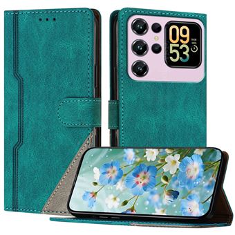 Capa FOXDOCK para Oukitel C62 | Fecho Magnético | Pele TPU Macia | 3 Compartimentos para Cartões | Função de Suporte | Verde - 1