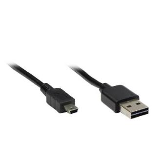 Cabo USB Alcasa USB 2.0 A/mini, 1m 1m USB A Mini-USB A Preto