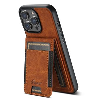 Capa com Slot Magnético MagSafe, Suporte e Carregamento Sem Fio H17 V-REEL para iPhone 14 Pro Max - Caqui - 1