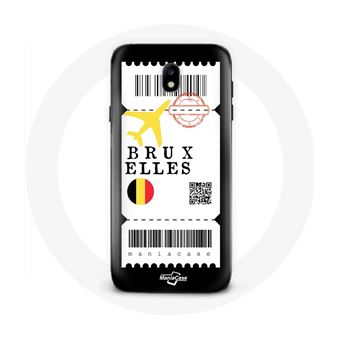 Capa Maniacase para Samsung Galaxy J3 2017 Bilhete de Avião Bruxelas Bélgica - 1