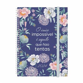 Agenda Semanal A5 2024 Espiral Finocam Beta com Elástico Impossivel 751361024 E10 - 1