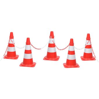 Conjunto de cones com corrente vidaXL | 10 m | vermelho e branco - 1