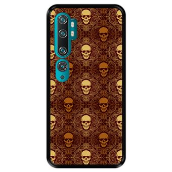 Capa Tpu Hapdey para Xiaomi Mi Note 10 - Note 10 Pro - Cc9 Pro | Design Caveiras Douradas | Padrão Abstrato - Preto