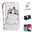 Capa PU Magunivers padrão de impressão impressão impressão spot spot decor gato segurando um tomate para Samsung Galaxy A50_0