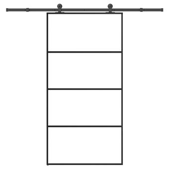 Porta deslizante com conjunto ferragens vidaXL | 102,5x205cm | vidro ESG/alumínio - 1