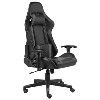 Cadeira de gaming giratória vidaXL | PVC cinzento - 1