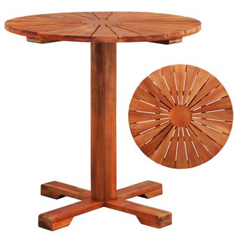 Mesa Pedestal Redonda vidaXL 70X70 cm Madeira de Acácia Maciça - 1
