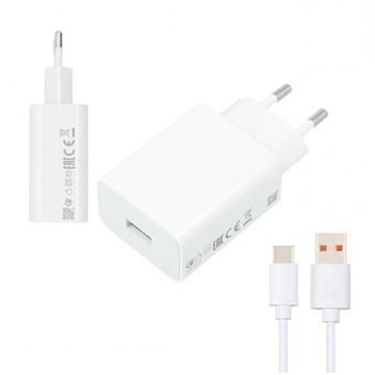 Kit G4M Base de Carregador G4M Turbo Fast Charge 33W 3A USB + Cabo de Carregamento Turbo Fast Charge 5A Type-C 1M para Xiaomi 12 - 1