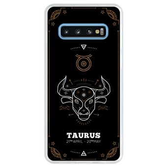 Capa Hapdey Para Samsung Galaxy S10 Design Zodíaco Touro Capa de Silicone Flexível Em TPU - Transparente