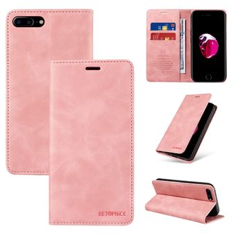 Capa FOXDOCK para iPhone 7 Plus/8 Plus | Bloqueio RFID | TPU | Aba/Detalhes em Pele Sintética | Compartimentos para cartões | Rosa - 1