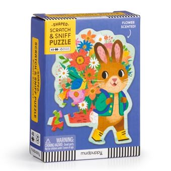 Bunny Bouquet 48 Piece Scratch  Sniff Shaped Mini Puzzle - 1