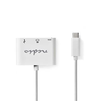 Nedis CCGP64765WT02 cabo USB 0,2 m 3.1 (3.1 Gen 1) USB-C USB A Branco