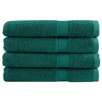 Toalhas premium vidaXL | 4 peças | 100x200 cm | 600 gsm algodão verde - 1