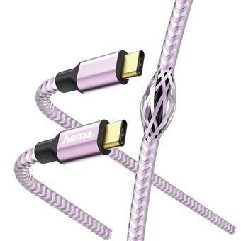 Cabo USB hama reflective 1,5 m usb 2.0 usb c violeta - 1