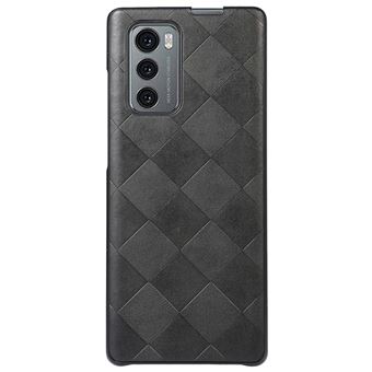Capa magunivers e TPU + PU textura de grade preto para LG Wing 5G - 1
