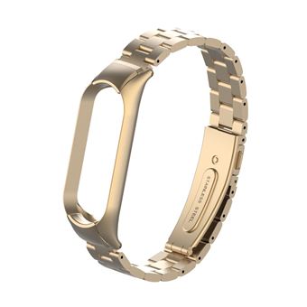 Bracelete de Aço Inoxidável HSMY Magnética para Xiaomi Mi Band 4/ 3 - Dourado - 1