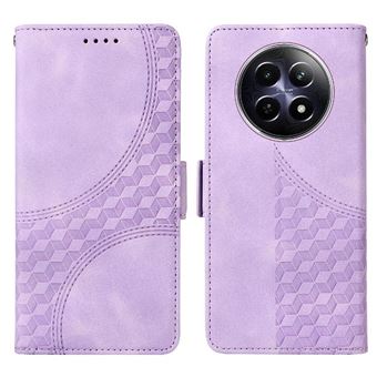 Capa FLOODKING para Realme 12 5G | Design Acolchoado | Couro PU Premium | Roxo - 1