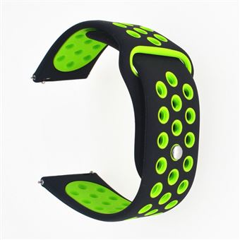 Pulseira silicone oca 20mm duas cores preto/verde para Garmin Forerunner 645 Music/Vivoactive 3/Vivomove HR - 1