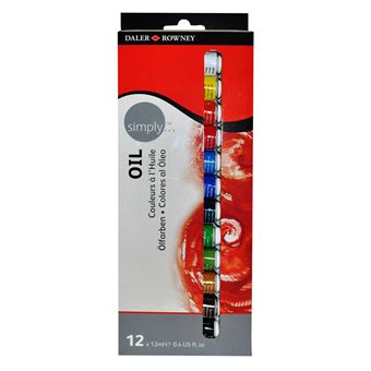 Caixa de 12 Tintas de Óleo Daler-Rowney Simply | 12 ml - 1