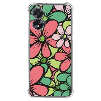 Capa de silicone anti-choque Tumundosmartphone para Oppo A18 | Design Flores 02 - 1