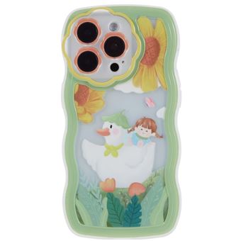 Capa e TPU borda ondulada, anti-riscos Magunivers para iPhone 14 Pro Max - Girassol/pato - 1