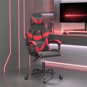 Cadeira gaming vidaXL couro artificial preto e vermelho - 1