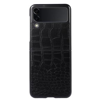 Capa magunivers e TPU + couro genuíno textura de crocodilo preto para Samsung Galaxy Z Flip3 5G - 1