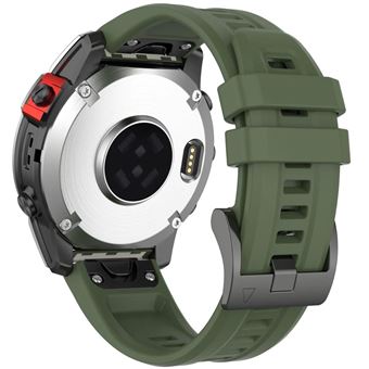 Bracelete em Silicone Antiimpacto com Fecho de Metal para Garmin Fenix 8 Pro | Verde Escuro - 1