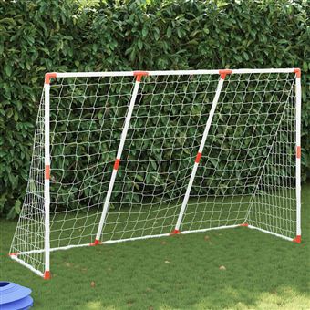 Baliza futebol infantil com bolas 2 em 1 vidaXL | 184x64x124 | Branco - 1