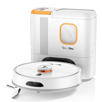 Aspirador Robot Teendow D20S MAX+ | Potência 6000Pa | 5000mAh | 70dB | 250ML+250ML | Autonomia 180min | Branco - 1