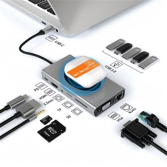 Hub USB-C 13 em 1 V-REEL com Carregamento Sem Fio 15W - Estação Avançada | QT49 - 1