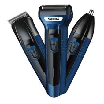 Máquina de Barbear / Cabelo / Aparador 3 em 1 Wireless SANDA SD-5882 | Azul - 1