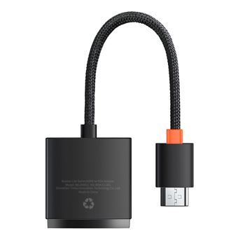 Adaptador BASEUS WKQX010101 | HDMI | Conversão VGA | 3.5 mm | Alimentado por Micro USB | Preto - 1
