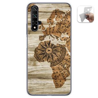 Capa Tumundosmartphone de Gel TPU para Huawei Nova 5T / Honor 20 Design de madeira 07 desenhos - 1