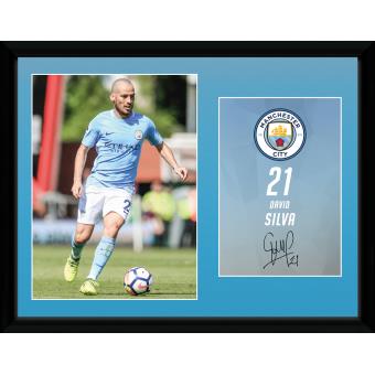 Poster Emoldurado GB Posters Manchester City Silva 17/18 30 x 40 cm - 1