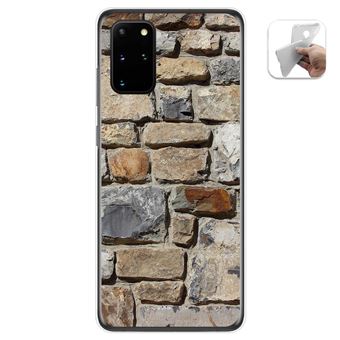 Capa Tumundosmartphone TPU Gel para Samsung Galaxy S20+ Plus Design Brick 03 Desenhos - 1