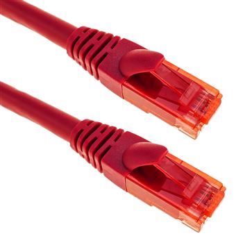 Cabo de Rede Ethernet BeMatik LAN Rj45 Utp 24 a Wg Ultra Flexível Cat. 6A - Vermelho 50 cm - 1
