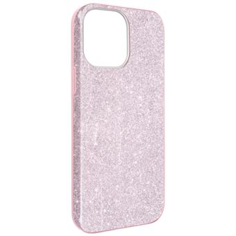 Capa de Silicone Semi-rígido Avizar com Brilhantes para iPhone 13 - Rosa - 1