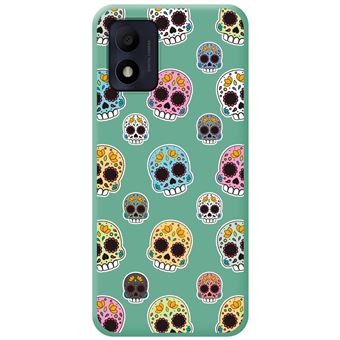 Capa Tumundosmartphone de silicone líquido verde para Alcatel 1B 2022 design Catrina Drawings - 1