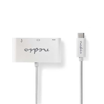 Nedis CCGP64760WT02 cabo USB 0,2 m 3.1 (3.1 Gen 1) USB-C USB A Branco