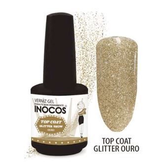 Top Coat Inocos Glitter Ouro | 15 ml - 1