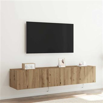 Armário de TV de Parede vidaXL | 2 Peças | Carvalho Artesanal - 1