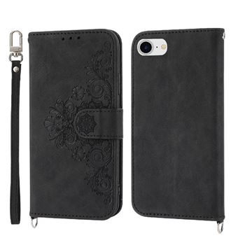 Capa ZURSANA para iPhone 6 | Pele com Fecho de Encaixe para Colar + Cordão em Pele | Preto - 1