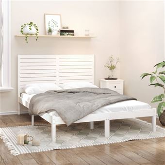 Estrutura de cama King Size vidaXL | 150x200 cm | madeira maciça branco - 1