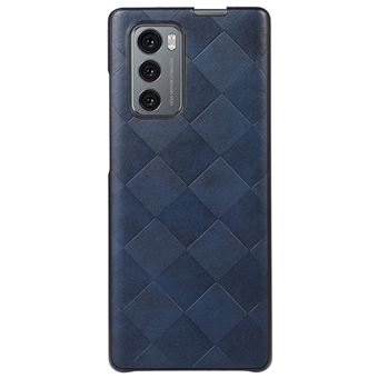 Capa magunivers e TPU + PU textura de grade azul para LG Wing 5G - 1