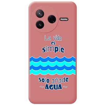 Capa Tumundosmartphone de Silicone Líquido rosa para Xiaomi Poco F7 Pro 5G com desenhos de água - 1